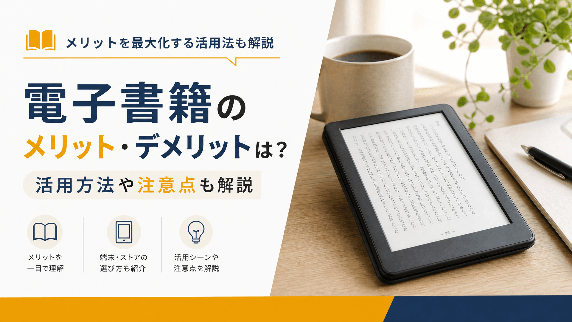電子書籍のメリット・デメリットは？活用方法や注意点も解説