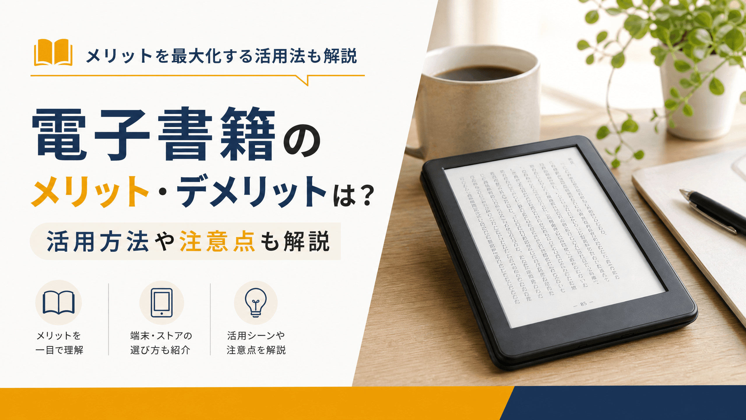 電子書籍のメリット・デメリットは？活用方法や注意点も解説