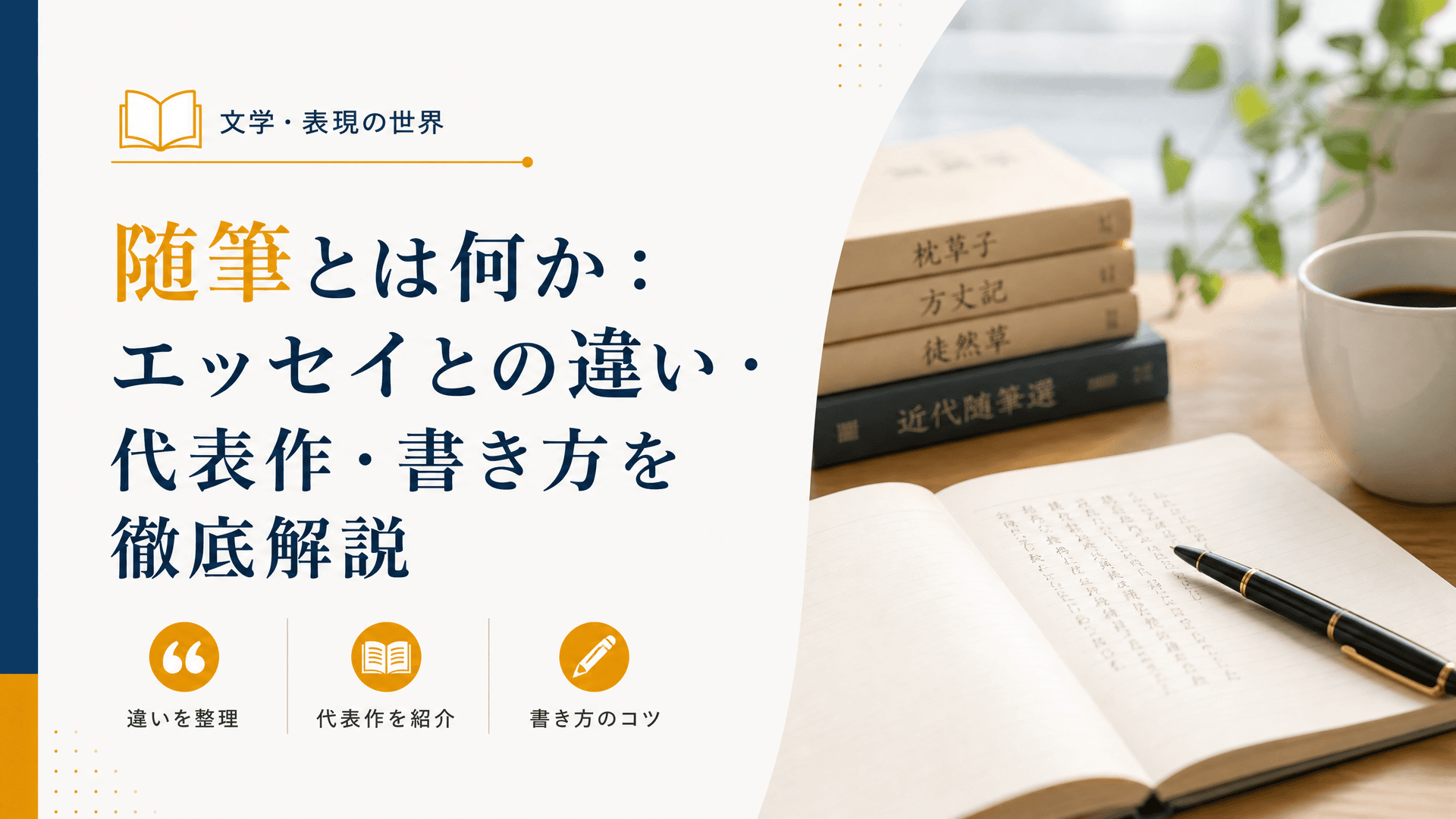 随筆とは何か：エッセイとの違い・代表作・書き方を徹底解説