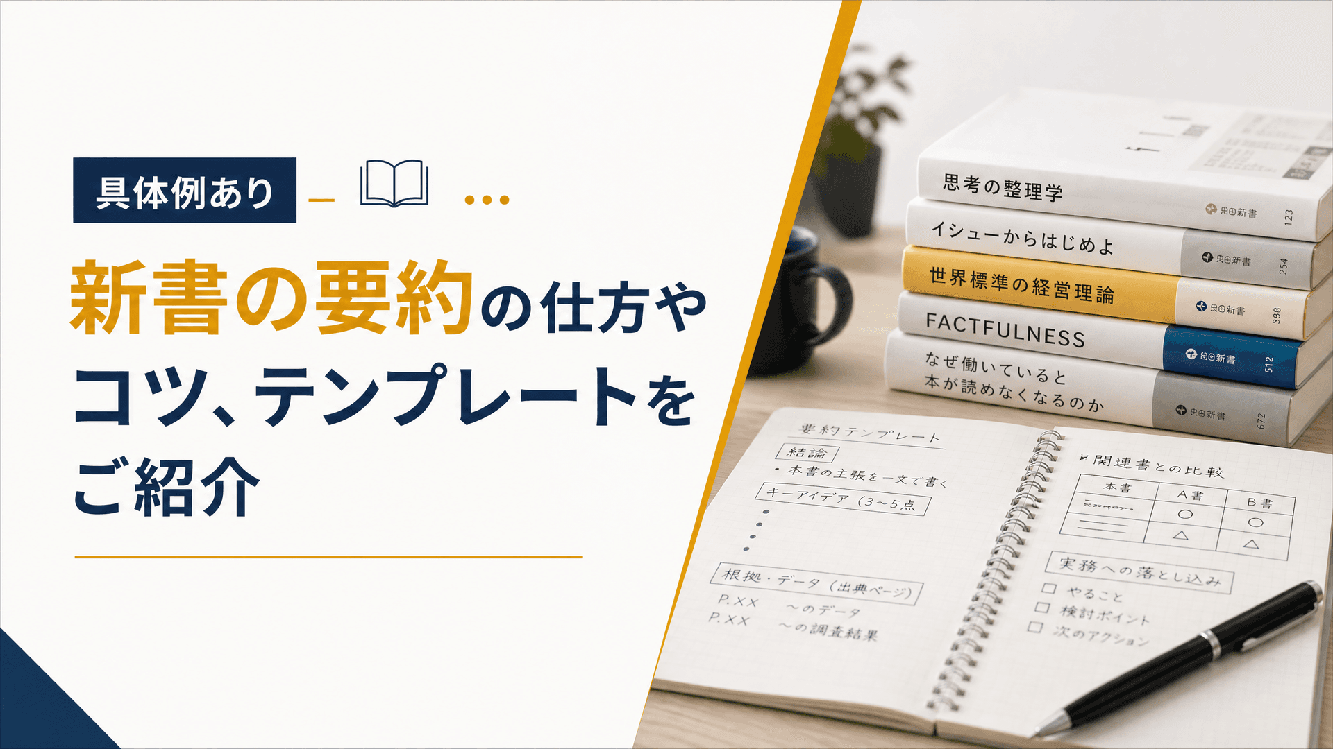新書の要約の仕方やコツ、テンプレートをご紹介【具体例あり】