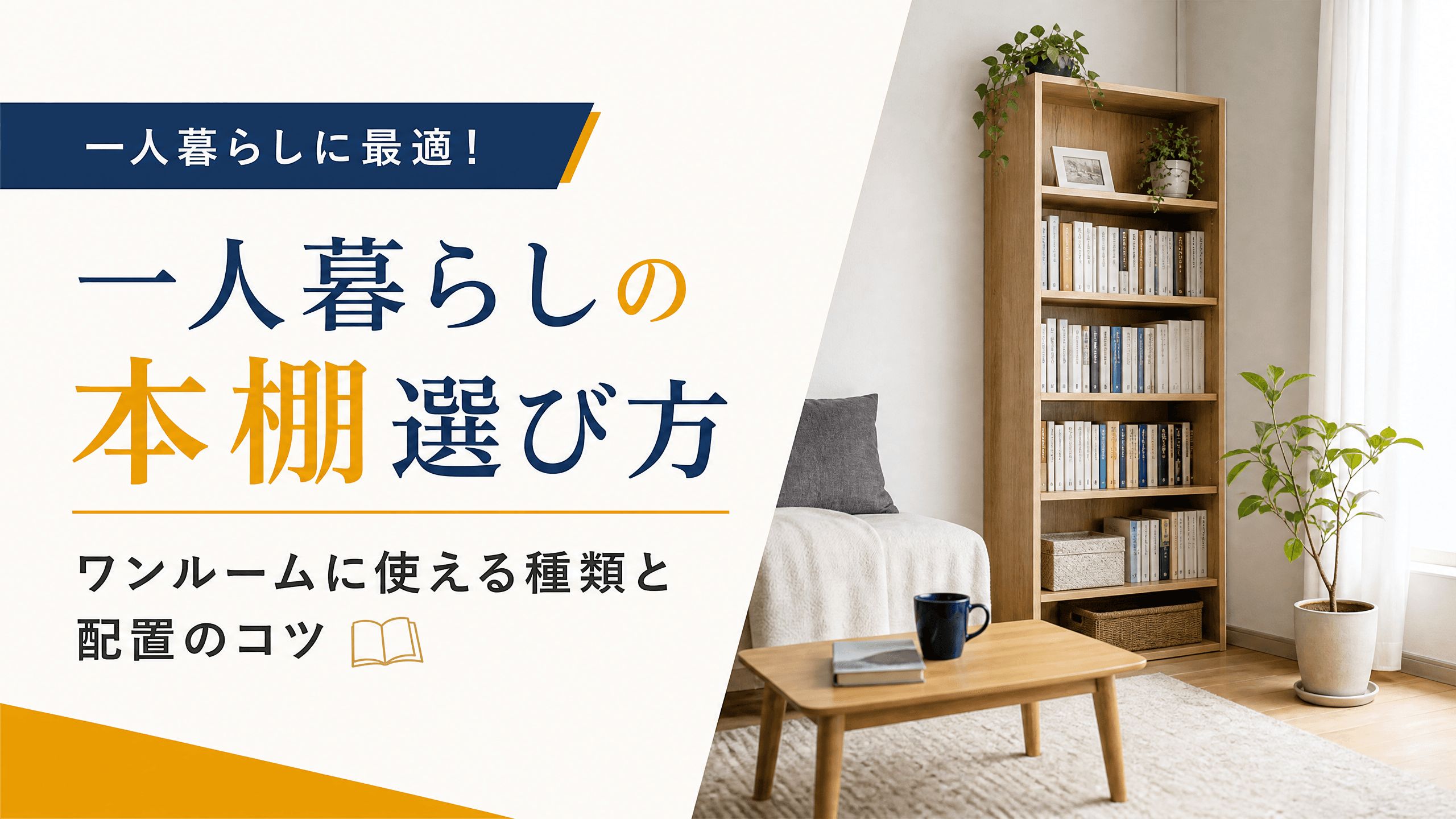 一人暮らしの本棚選び方：ワンルームに使える種類と配置のコツ