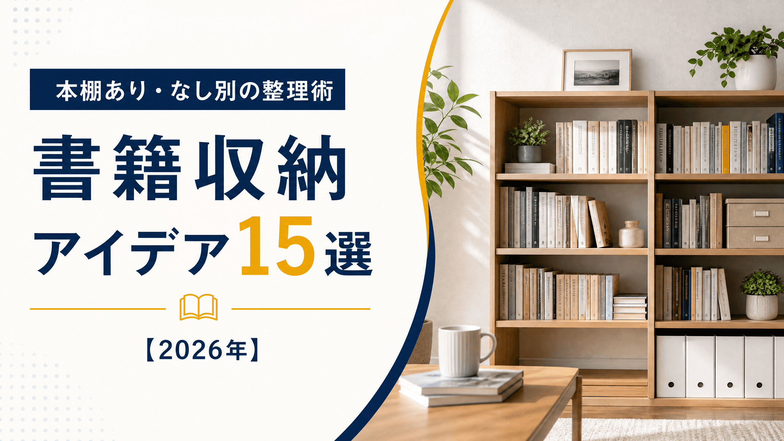 書籍収納アイデア15選・本棚あり・なし別の整理術【2026年】